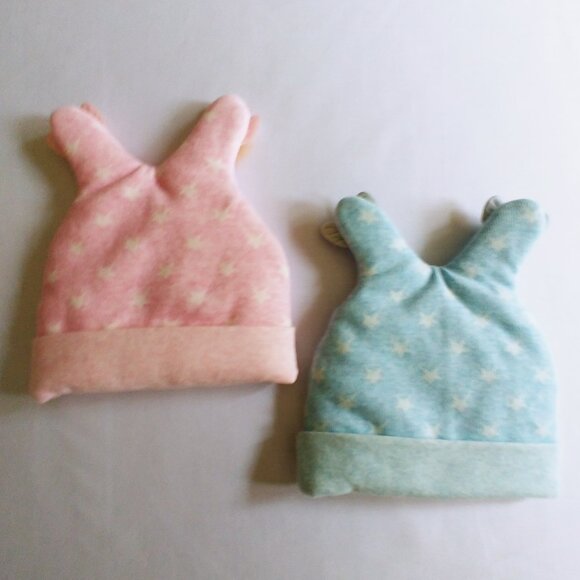 Tongbeifang 2 Star Print  Hats 0-3 Months - Picture 2 of 10